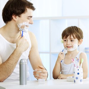 Father and Son Shaving